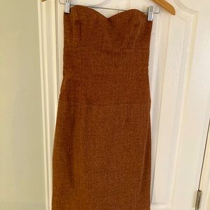 Anthropologie tweed-like sweetheart fitted dress